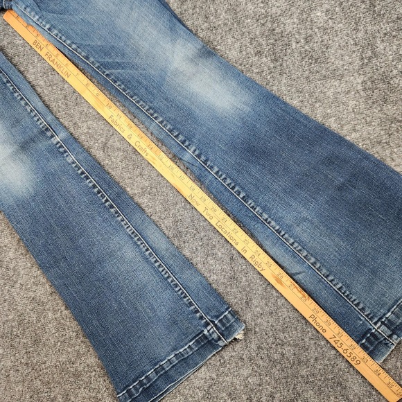7 For All Mankind Dojo Jeans Womens 25 Blue Wide Leg Flare Stretch Denim - Picture 8 of 10